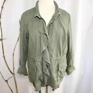 Lane Bryant Sage Green Cotton Flack Jacket 18/20W